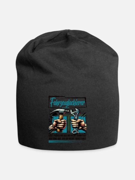 Fahrzeuglackierer Beruf mit lustigen Spruch - Jersey-Beanie - Schwarz