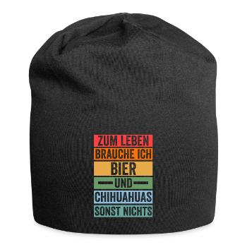 Bier Hund Chihuahua - Jersey-Beanie - Schwarz - Vorne