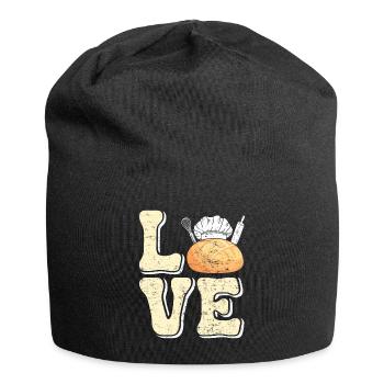 Bread Baking Love LOVE Bakery Bread Baker Bread Baking - Jersey Beanie - black - Front
