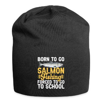Salmon Fishing Salmon Angler - Jersey Beanie - black - Front