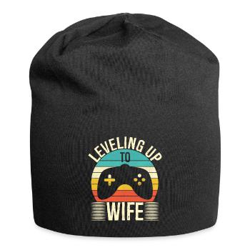 Ehefrau Gamer steigt zur Ehefrau auf - Jersey-Beanie - Schwarz - Vorne