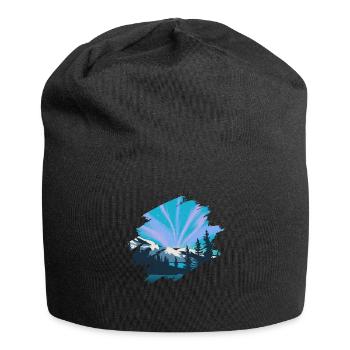 Northern Lights, Aurora Borealis - Jersey Beanie - black - Front