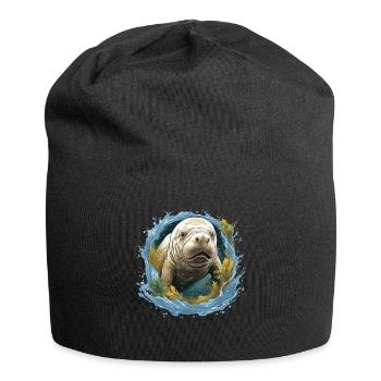 Rettet Die Seekühe Wassertiere Seekühe - Jersey-Beanie - Schwarz - Vorne