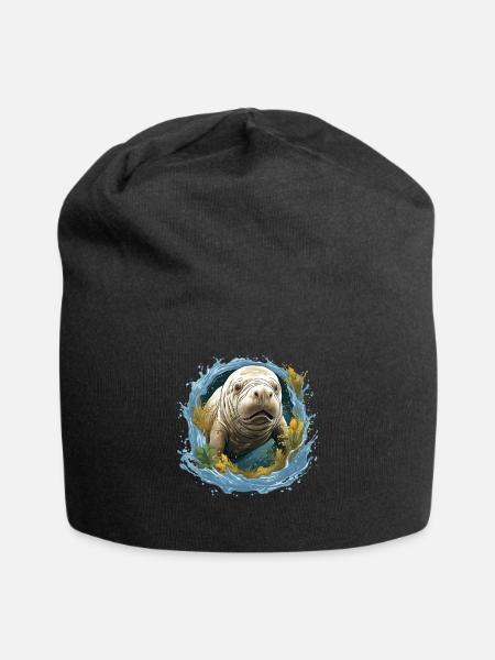 Rettet Die Seekühe Wassertiere Seekühe - Jersey-Beanie - Schwarz
