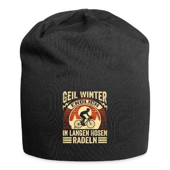 Geil Winter - Endlich In Langen Hosen Radeln - Jersey-Beanie - Schwarz - Vorne
