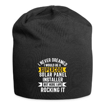 Solarpanel-Installateur Techniker Männer Erneuerbar - Jersey-Beanie - Schwarz - Vorne