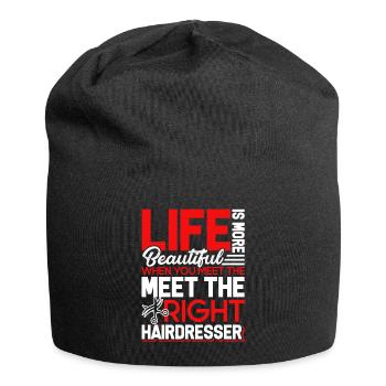 Hair Stylist Meet The Right Hair Stylist - Jersey Beanie - black - Front