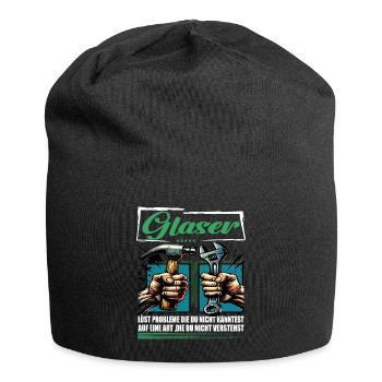Glaser Beruf mit lustigen Spruch - Jersey-Beanie - Schwarz - Vorne