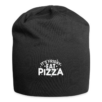 It's Friday Eat Pizza Salami and Cheese - Jersey Beanie - black - Front