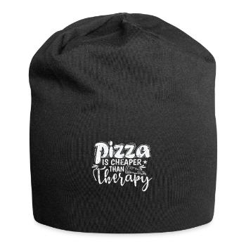 Pizza is cheaper than Therapy Salami - Jersey Beanie - black - Front