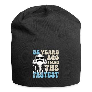 Vor 35 Jahren War Ich Mal Der Schnellste. - Jersey-Beanie - Schwarz - Vorne