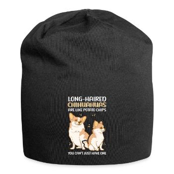 Chihuahua à poil long chien propriétaire cadeau - Bonnet en jersey - noir - Devant