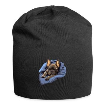 chiot chien mignon bouledogue français - Bonnet en jersey - noir - Devant