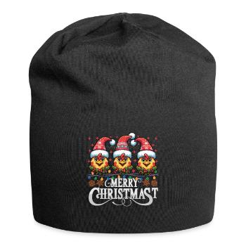 MERRY ChristMAST - Weihnachtsbraten Essen Mahlzeit - Jersey-Beanie - Schwarz - Vorne