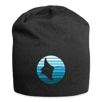 Mantarochen Eleganz im Ozean - Jersey-Beanie - Schwarz - Vorne