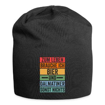 Bier Hund Dalmatiner - Jersey-Beanie - Schwarz - Vorne