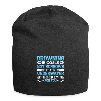 Drowning in that don't queue, that's - Jersey Beanie - charcoal grey - Front