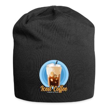 Eiskaffee Iced Coffee Kaffeeliebhaber Geschenk - Jersey-Beanie - Schwarz - Vorne