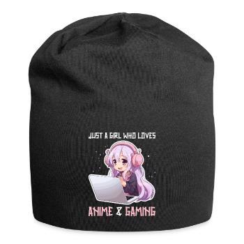 Kawaii Girl Anime Manga Girl Cat - Jersey Beanie - black - Front