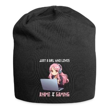 Kawaii Girl Anime Manga Girl Cat - Jersey Beanie - black - Front