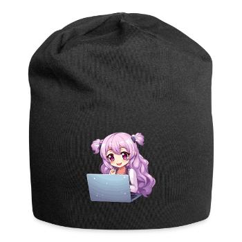 Kawaii Girl Anime et amateur d’anime de jeux vidéo - Bonnet en jersey - noir - Devant