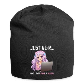 Kawaii Girl Anime Manga Girl Cat - Jersey Beanie - black - Front