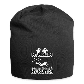 Marine Biologist My Problem My Pictogram Dad Mom - Jersey Beanie - black - Front