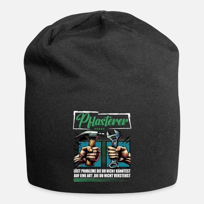 Pflasterer Beruf mit lustigen Spruch - Jersey-Beanie - Schwarz