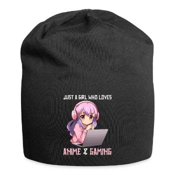 Kawaii Girl Anime Manga Girl Cat - Jersey Beanie - black - Front