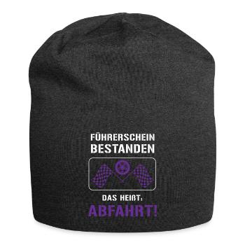 Führerschein Bestanden: ABFAHRT! - Jersey-Beanie - Anthrazit - Vorne