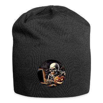 Online Gamer Shirts - Skeleton Plays Computer Game - Jersey Beanie - black - Front