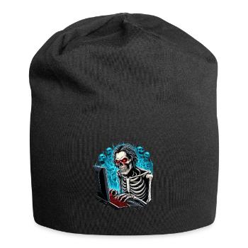 Skeleton, gamer in hell with ghosts/demons - Jersey Beanie - black - Front