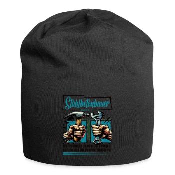 Stahlbetonbauer Beruf mit lustigen Spruch - Jersey-Beanie - Schwarz - Vorne