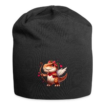 Cupidon T-Rex Saint Valentin dinosaure amour flèche - Bonnet en jersey - noir - Devant