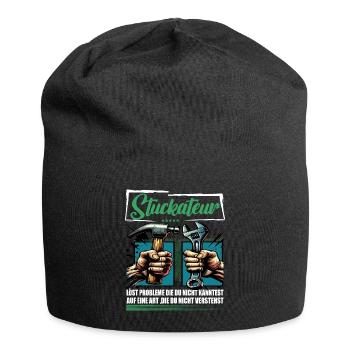 Stuckateur Beruf mit lustigen Spruch - Jersey-Beanie - Schwarz - Vorne