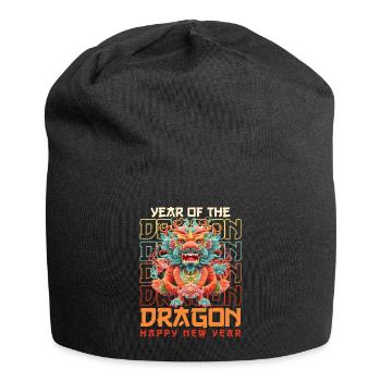 Année du Dragon Nouvel An chinois - Bonnet en jersey - noir - Devant