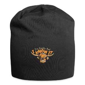 I'm Pretty And I Know It Highland Cow Highland - Jersey Beanie - black - Front