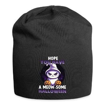 Costume de chat d'Halloween pour cadeau - Bonnet en jersey - noir - Devant