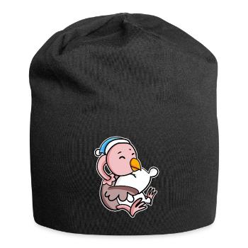 Autruche avec oreiller et bonnet de sommeil - Bonnet en jersey - noir - Devant