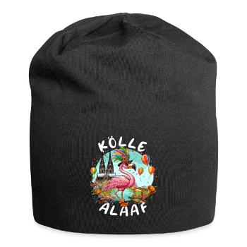 Karneval Köln Kölle Alaaf Flamingo Weiberfastnacht - Jersey-Beanie - Schwarz - Vorne