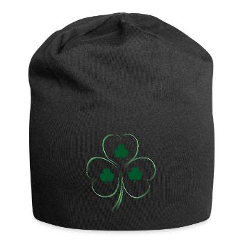 Trèfle à trois feuilles en forme de cœur - Bonnet en jersey - noir - Devant