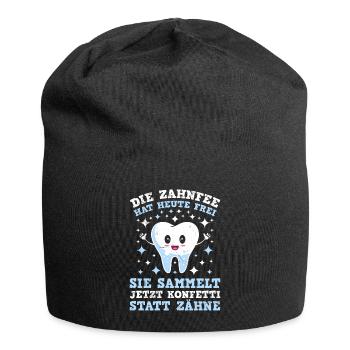 Fasching Zahnfee Sammelt Konfetti statt Zähne - Jersey-Beanie - Schwarz - Vorne
