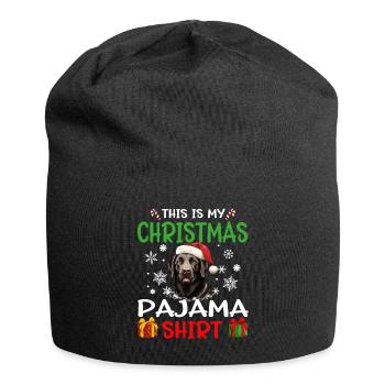 Labrador Retriever chien Noël pyjama joyeux Noël - Bonnet en jersey - noir - Devant