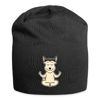 Yoga - Berger de Picardie Hund Motiv - Jersey-Beanie - Schwarz - Vorne