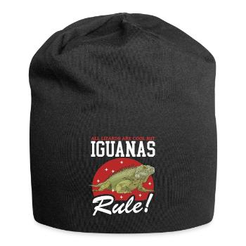 Iguana Reptile Lizard Iguanas Gift - Jersey Beanie - black - Front