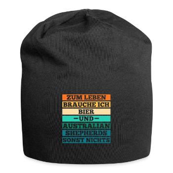 Bier Australian Shepherd Hund Aussie - Jersey-Beanie - Schwarz - Vorne