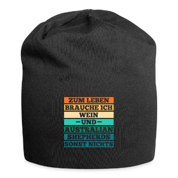 Wein Australian Shepherd Hund Aussie - Jersey-Beanie - Schwarz - Vorne