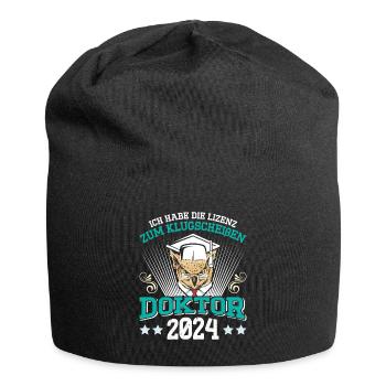 Doktor 2024 Habe die Lizenz zum Klugscheißen - Jersey-Beanie - Schwarz - Vorne