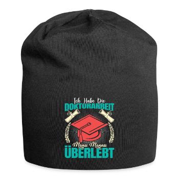 Doktortitel Habe die Doktorarbeit meines Mannes - Jersey-Beanie - Schwarz - Vorne