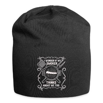 BBQ Smoker Meat Grilling Funny - Jersey Beanie - black - Front